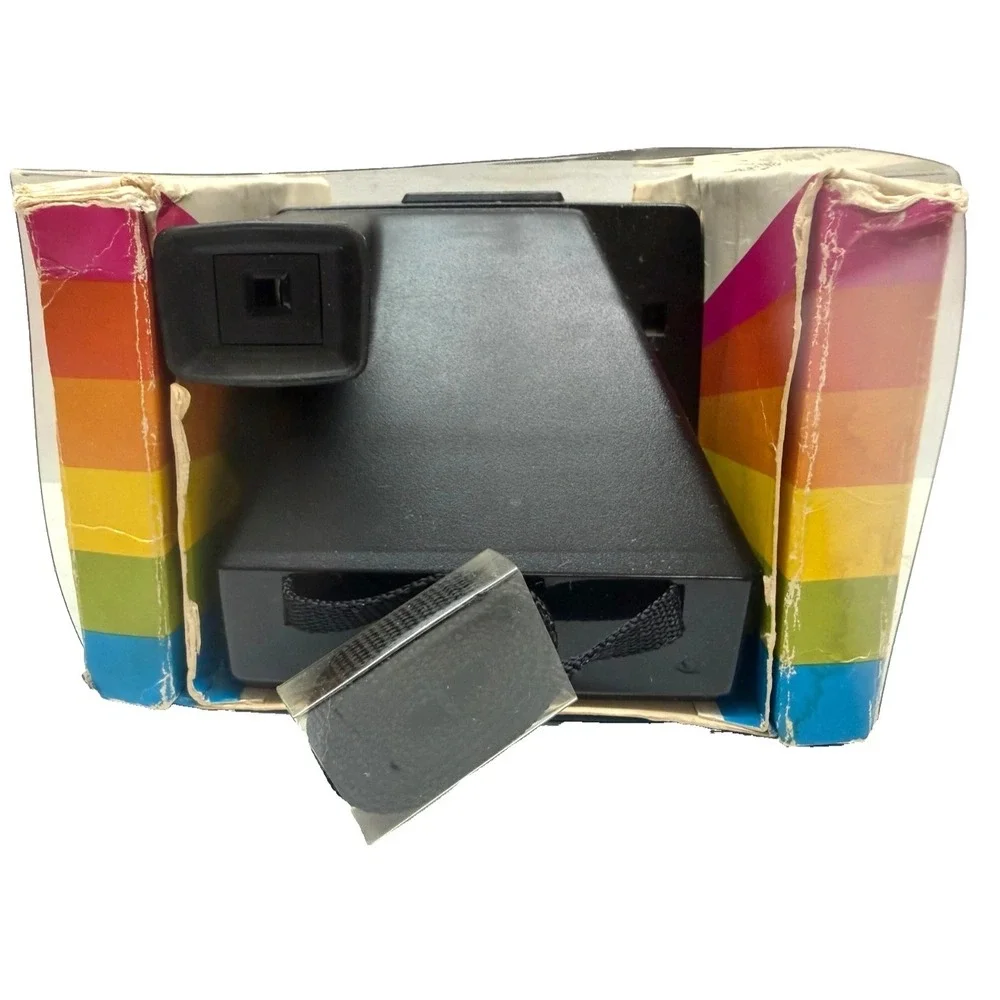 Polaroid SX-70 One Step Rainbow Instant Land‎ Camera in Box + Flash Bar, VINTAGE